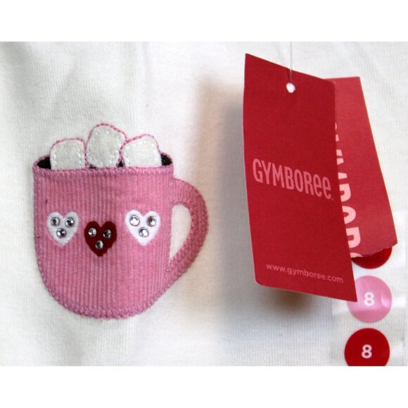 NWT 2008 Gymboree Winter Snowflake T-Shirt Mug Cocoa Hearts Long sleeve sz 9 - Picture 3 of 4